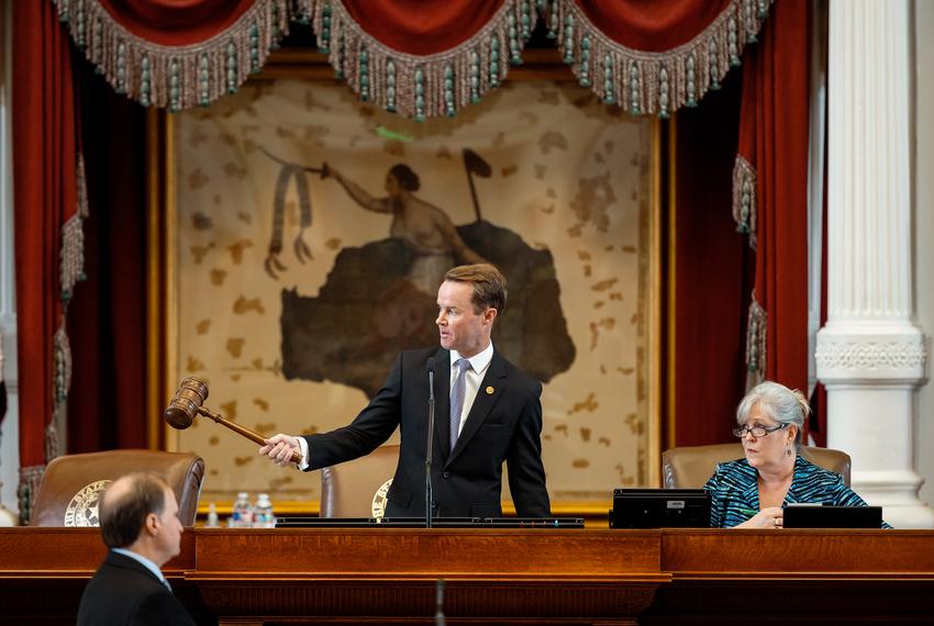 House Speaker Dade Phelan gavels the House into session on Saturday, August 7, 2021.