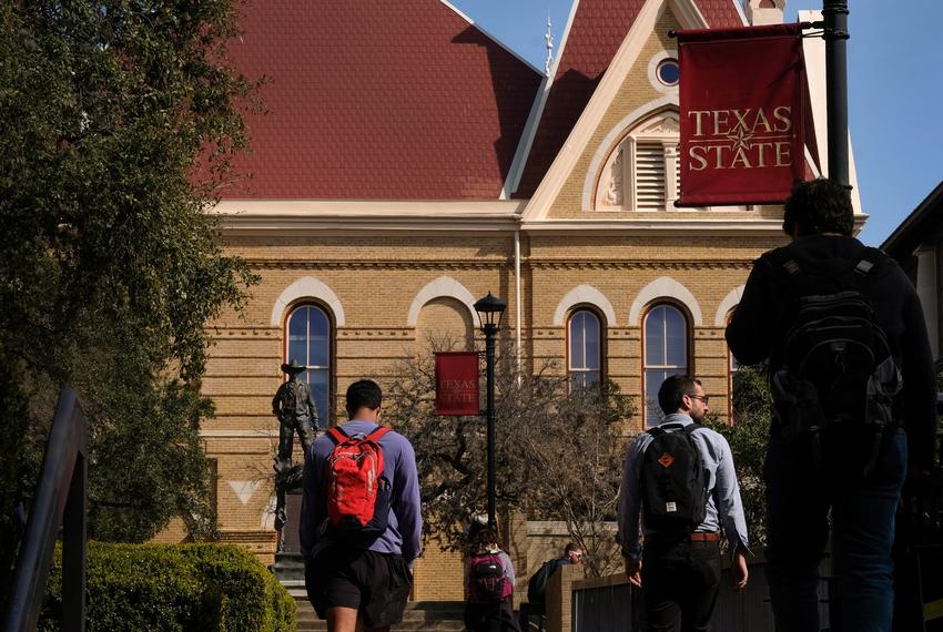 Texas State University campus in San Marcos in 2018.