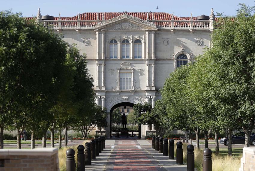 View of the Administration building on the Texas Tech University campus on July 8, 2020.