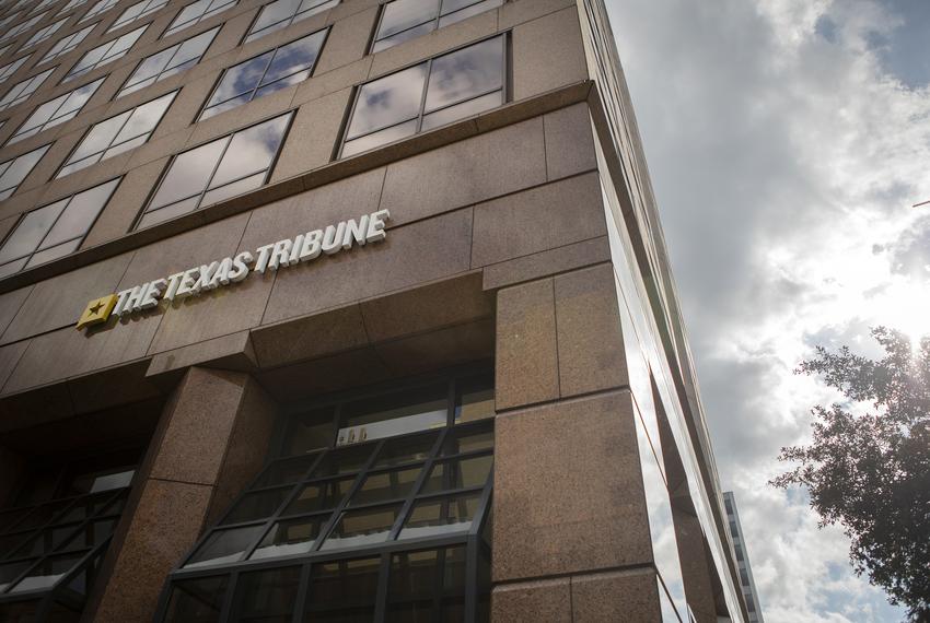 The exterior of the Texas Tribune office in downtown Austin on Nov. 5, 2019.