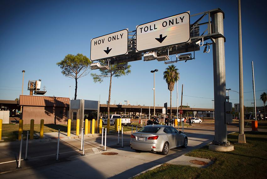 Interstate 45 Gulf Freeway's HOV and Toll lanes exit into Metro's Eastowood Transit Center in Houston Friday, October 19, 2012.