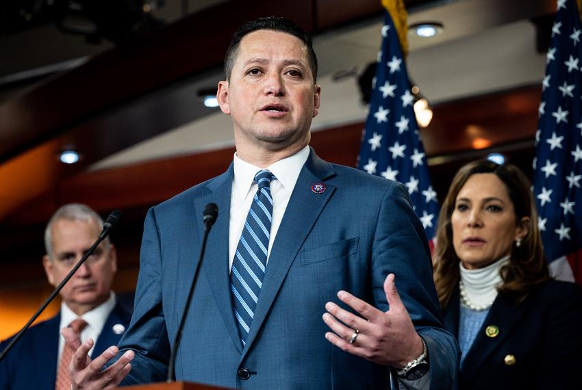 U.S. Rep. Tony Gonzales, R-Texas, speaks at a Congressional Hispanic Conference press conference at the U.S. Capitol in Washington, D.C.