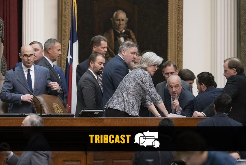 The debate on HB-1, the House state budget bill, continues into its 12th hour as members gather to confer with the House Parliamentarian on March 27, 2019.