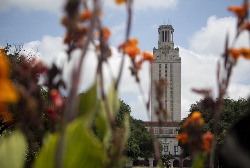 The University of Texas at Austin tower on July 16, 2020.